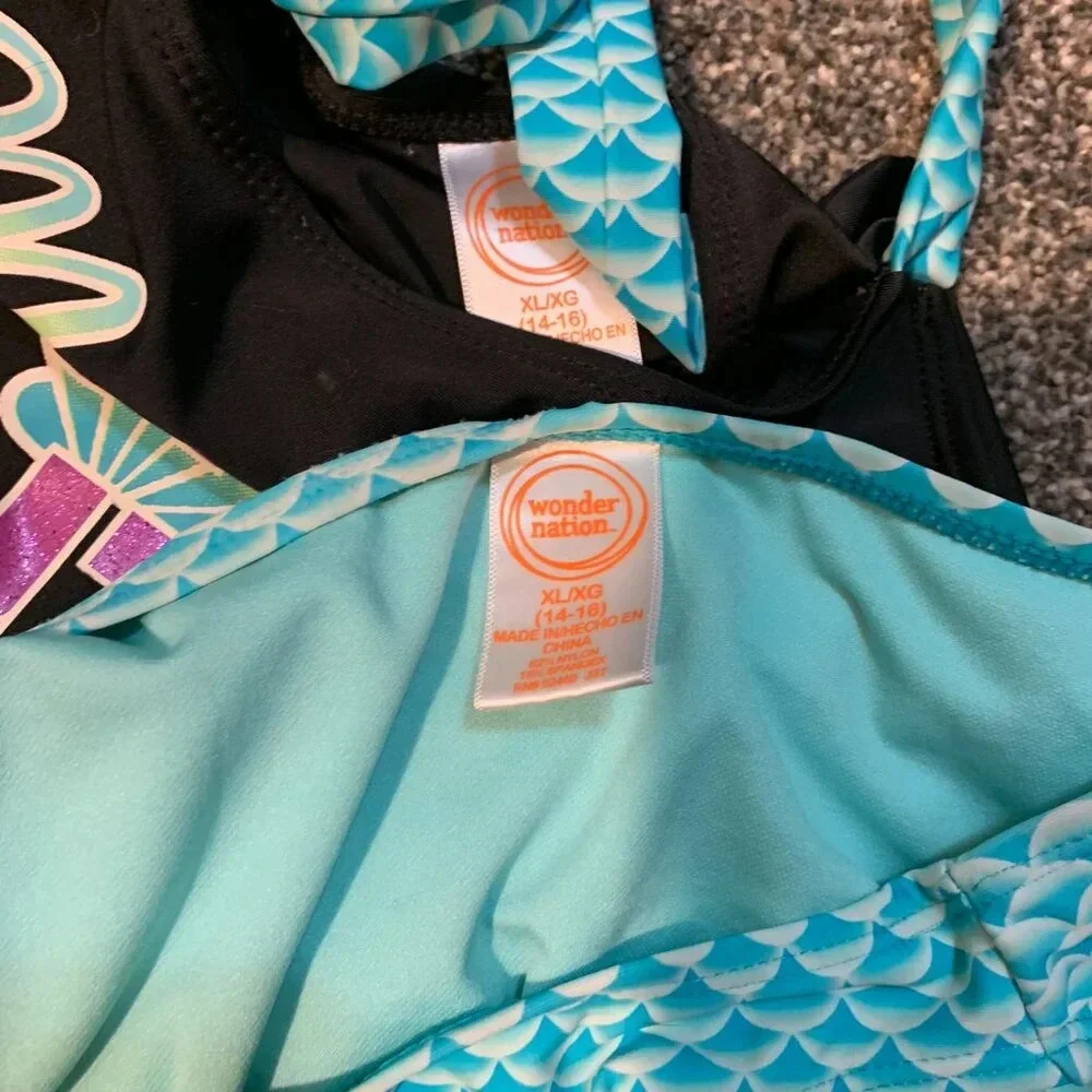 Wonder Nation two piece mermaid swimsuit